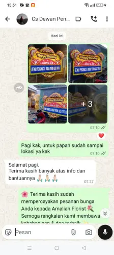 Testimonial Papan Bunga Pernikahan jiput
